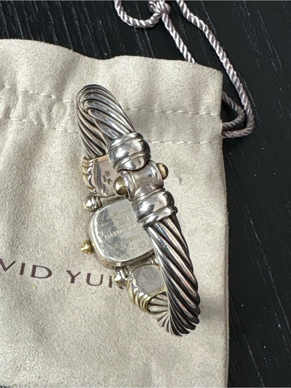 David Yurman Two-Tone Cable Bracelet Watch in Silver and Gold - Picture 5 of 7